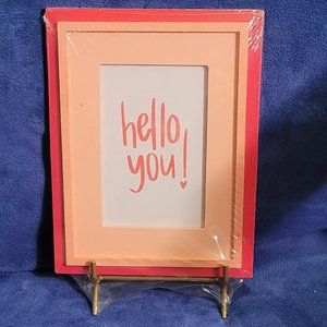 "Hello You!" Wooden Sign/Picture Frame with stand up holder
